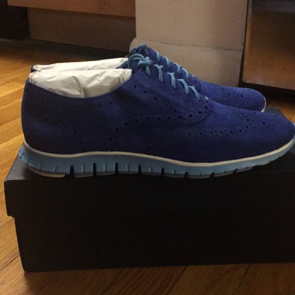 NIB Cole Haan ZeroGrand Wingtip Blue Oxfords, US 9 - Picture 7 of 8